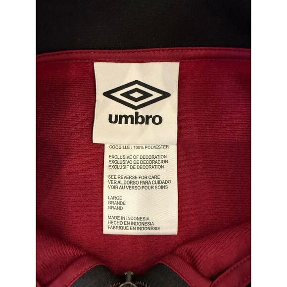 NWT Women’s Umbro Double Diamond Jacket Aztec Maroon Black Large - Picture 4 of 7